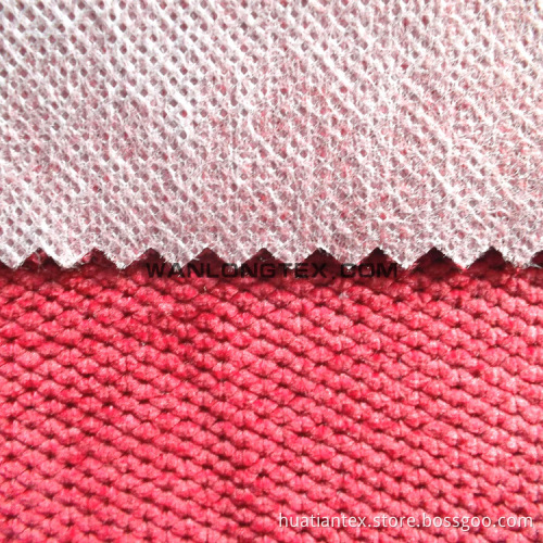 Corduroy velvet fabric with backing for sofa cover